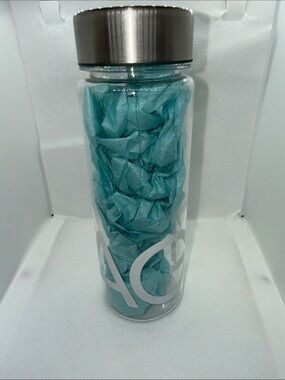 AG1 Plastic Water Bottle with Stainless Steel Cap - Transparent